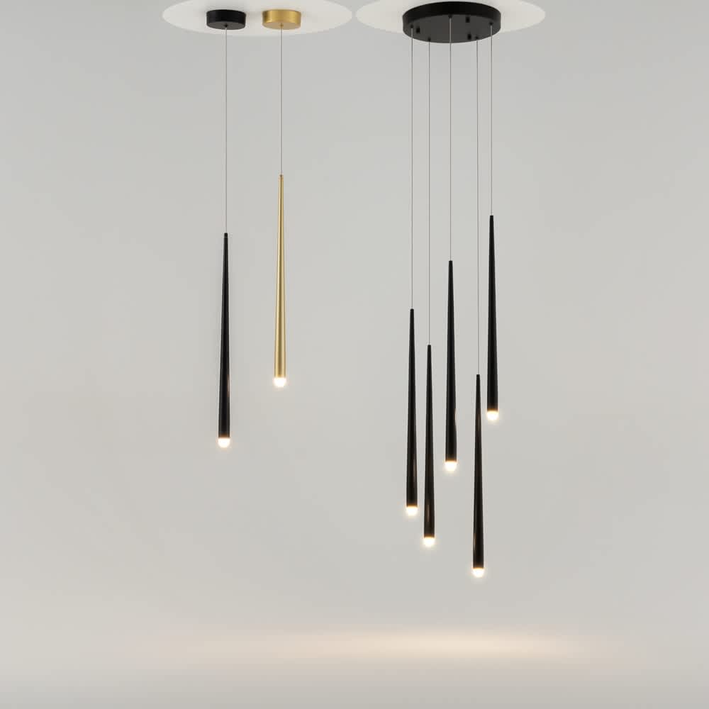 Maytoni Cascade MOD132PL-L30BK - черният пендел с пет тръби заедно с варианти от серията