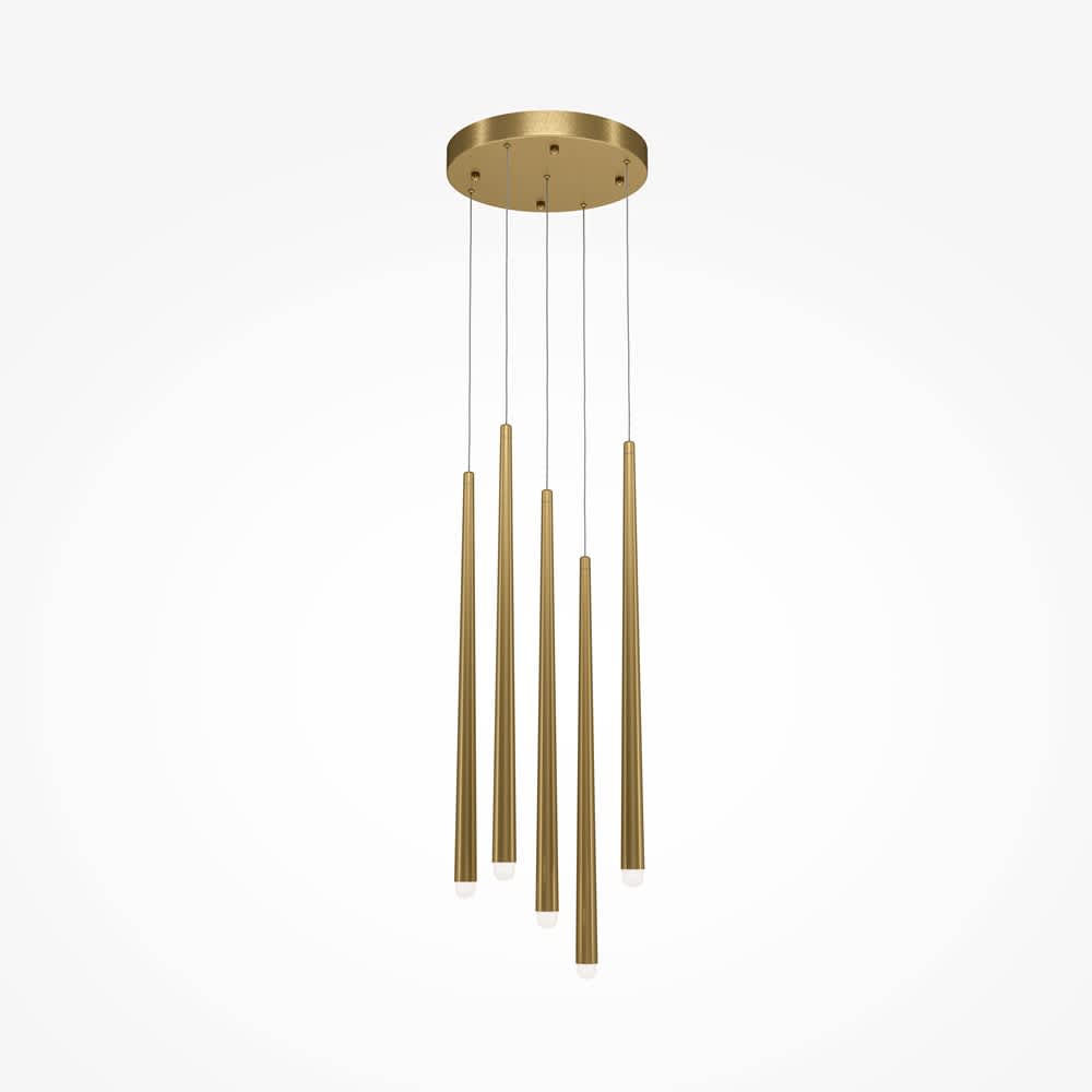 Maytoni Cascade MOD132PL-L30BSK - пендел в цвят месинг с пет тръби