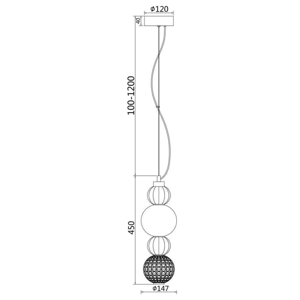 Размерна схема на Maytoni Collar P069PL-L17CH3K