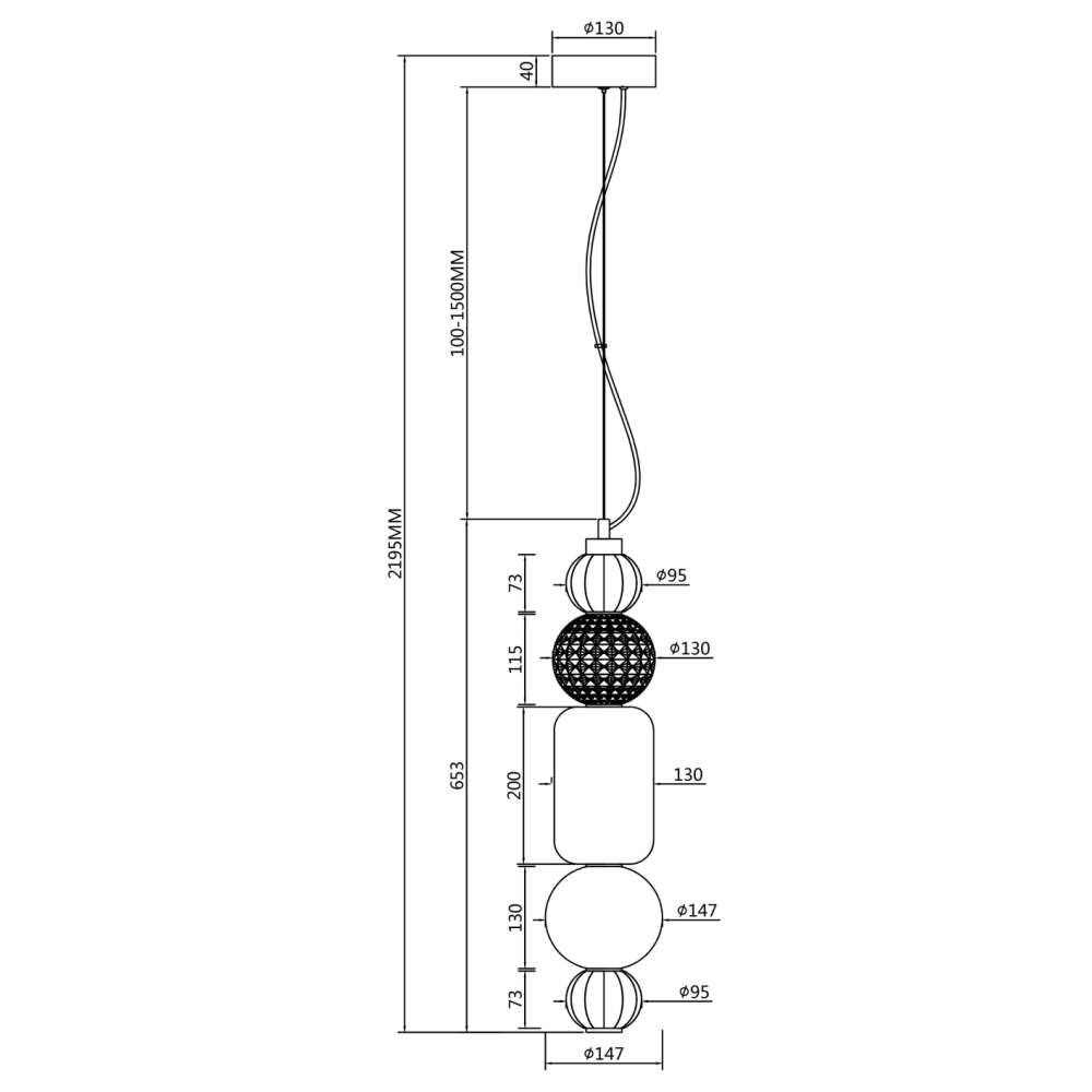 Размерна схема на Maytoni Collar P069PL-L35G3K1