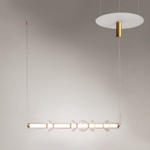 LED пендел Maytoni Cosmo MOD210PL-L39BS3K в цвят месинг, показан хоризонтално на сив фон