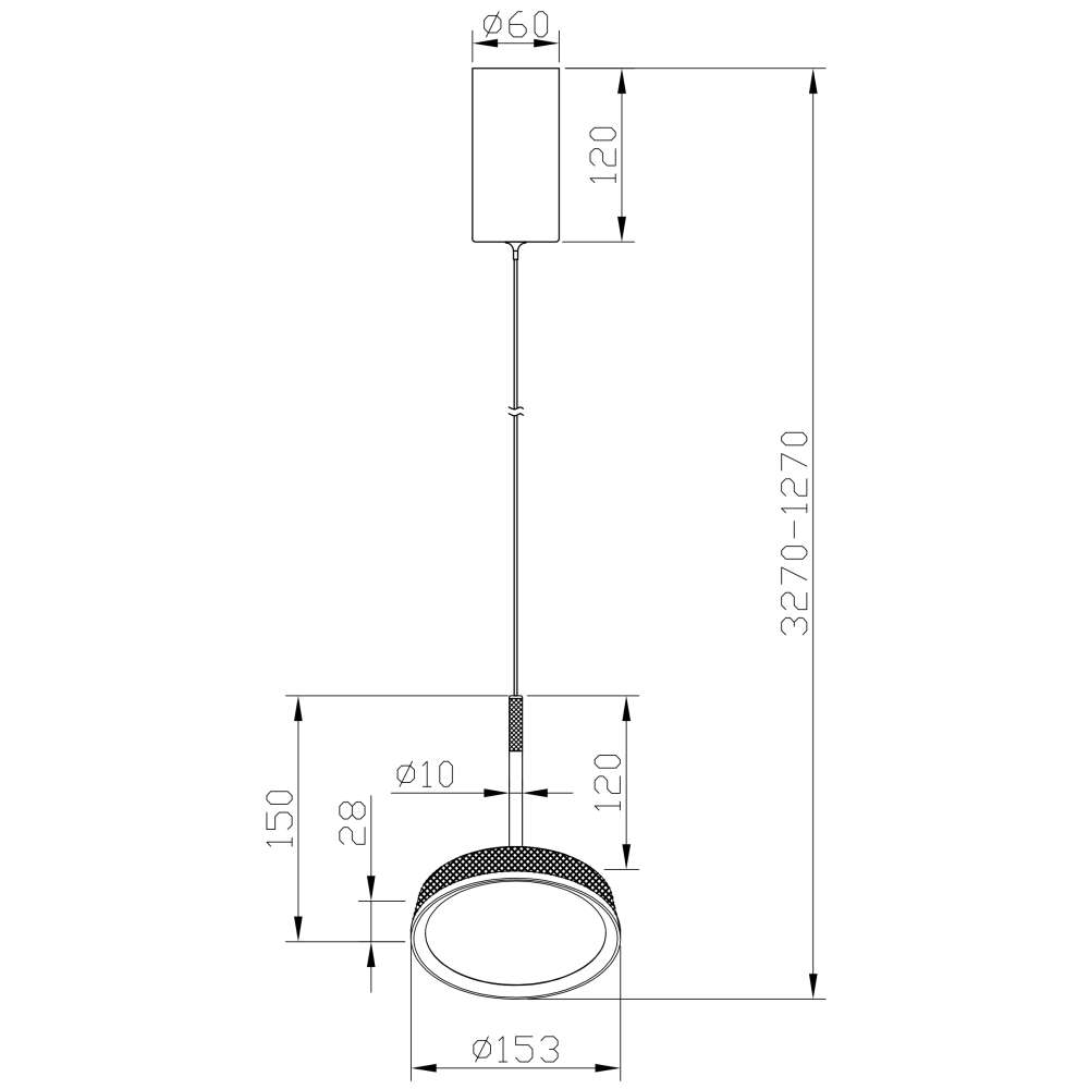 Размерна схема на Maytoni El MOD041PL-L15G3K