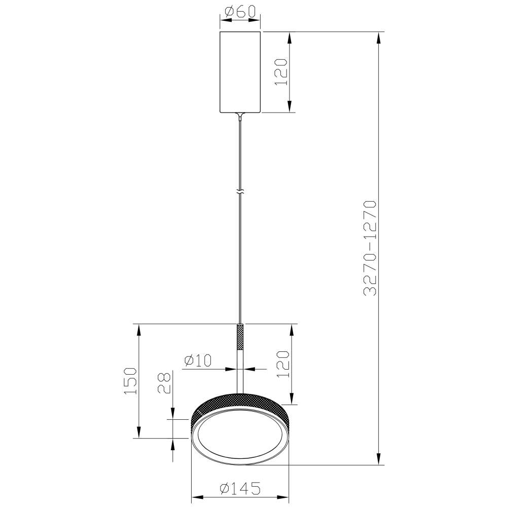 Размерна схема на Maytoni El MOD041PL-L15WG3K
