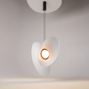Бял LED пендел Maytoni Evolution MOD396PL-L10W3K с включена светлина