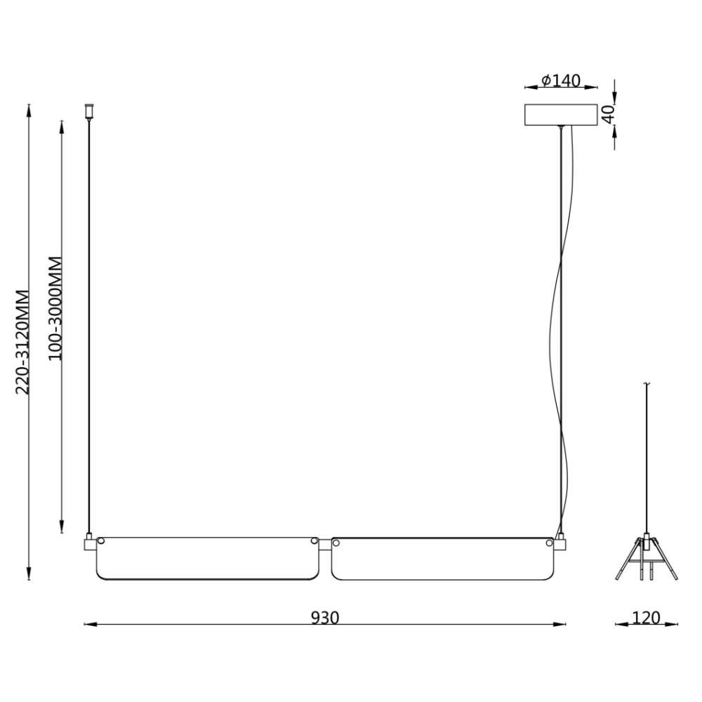 Размерна схема на Maytoni Flat MOD296PL-L20BS3K