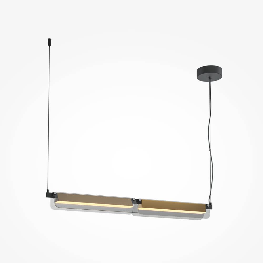 Maytoni Flat MOD296PL-L20BS3K с черно метално тяло и оцветени стъклени пластини