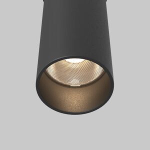 Цилиндричен LED пендел Maytoni Focus LED C152PL-13W3K-B, черен, детайл на оптиката