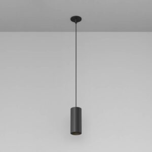 Цилиндричен LED пендел Maytoni Focus LED C152PL-13W3K-B, черен, общ изглед на пендела с таванна основа