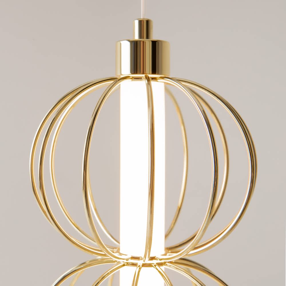Горната метална сфера и закрепването на Maytoni Golden Cage MOD216PL-L10G3K