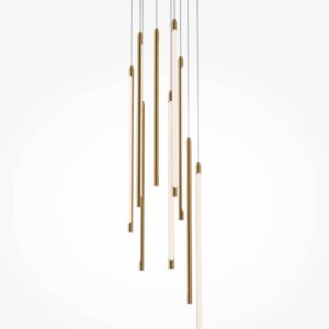 Висящите метални профили и белите дифузери на Maytoni Light stick MOD236PL-L54BS3K