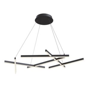 Maytoni Line MOD016PL-L75B - черен пендел с шест линейни LED профила