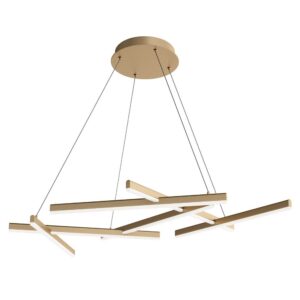 Златист LED пендел Maytoni Line MOD016PL-L75MG3K на бял фон