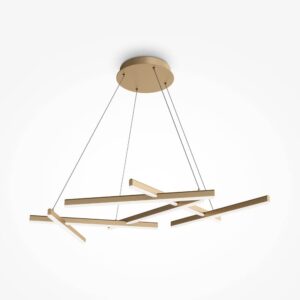 Maytoni Line MOD016PL-L75MG4K - златист пендел с шест линейни LED профила