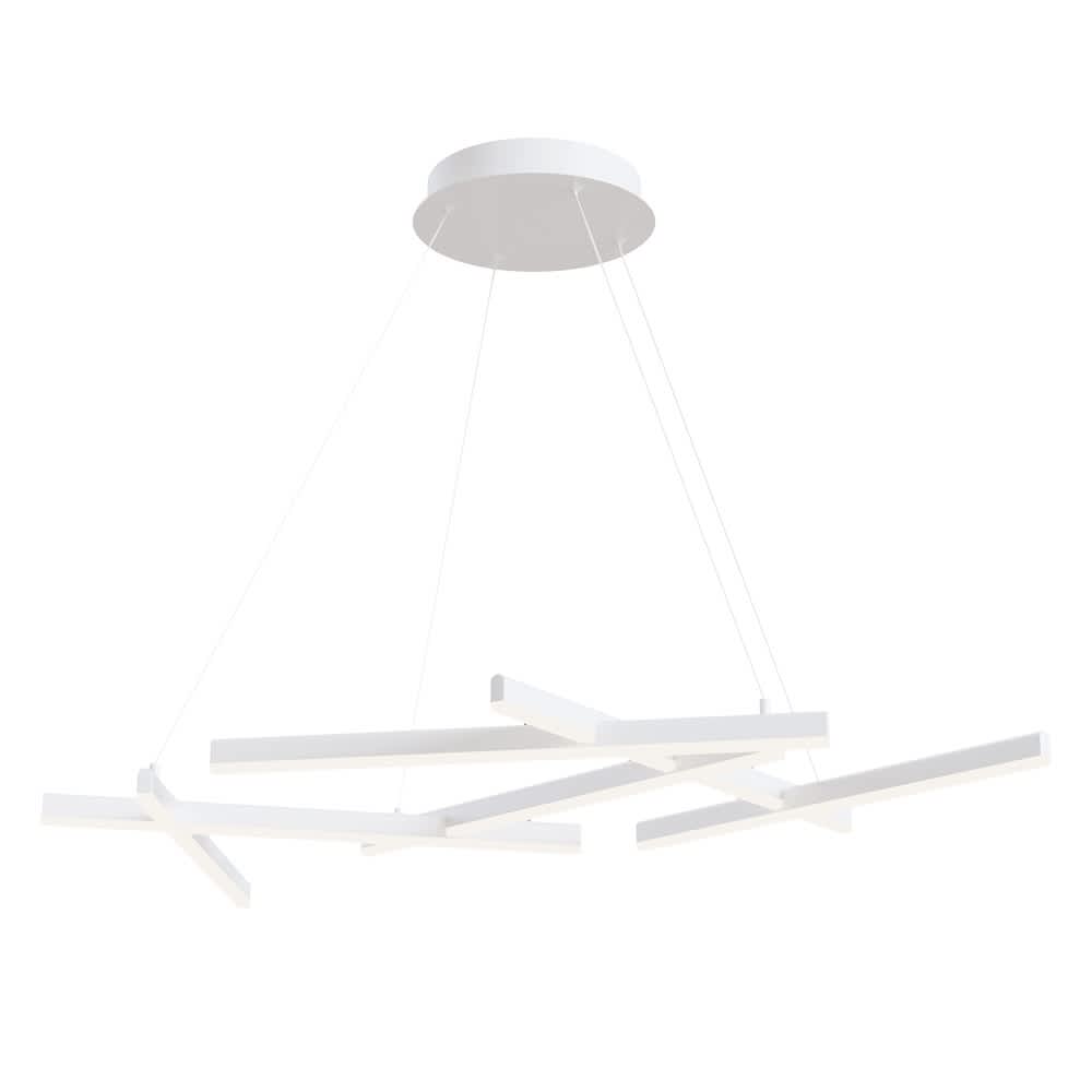 Maytoni Line MOD016PL-L75W - бял пендел с шест линейни LED профила