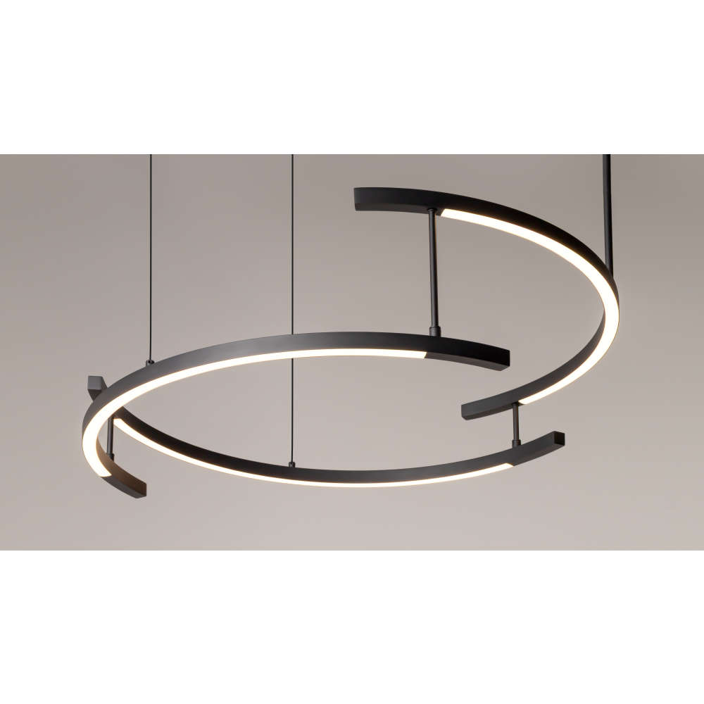 Maytoni Line MOD054PL-L52B4K - близък изглед на трите светещи дъги