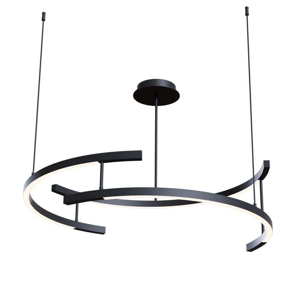 Maytoni Line MOD054PL-L52B4K - черен кръгъл пендел с три LED дъги