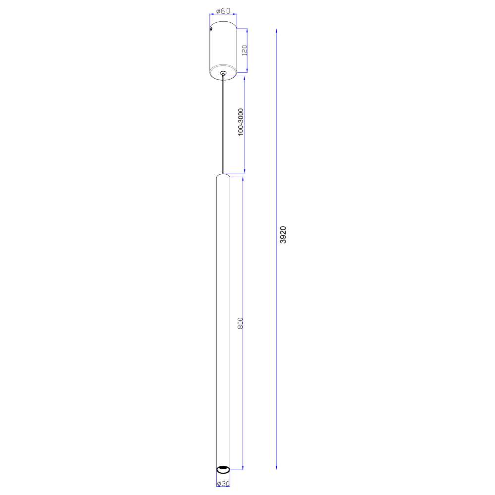 Схема с размерите на Maytoni Pro Extra MOD160PL-L6W4K1