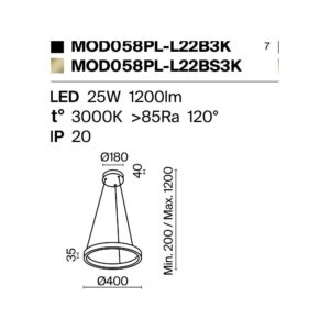 Maytoni Rim MOD058PL-L22BS3K - схема с размери Maytoni Rim MOD058PL-L22BS3K - схема с размери