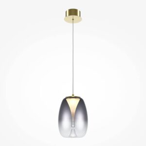 Пендел Maytoni Splash MOD282PL-L8G3K със златиста таванна основа и опушено стъкло