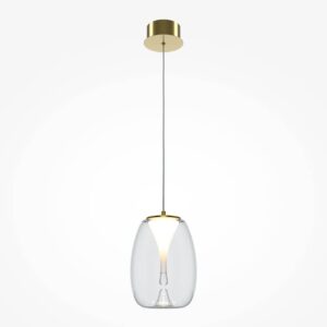 Пендел Maytoni Splash MOD282PL-L8G3K1 със златиста таванна основа и прозрачно стъкло