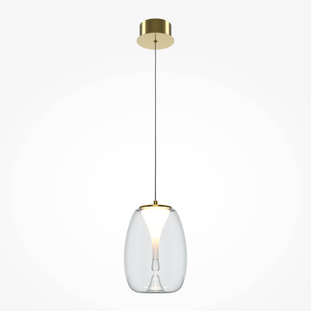 Пендел Maytoni Splash MOD282PL-L8G3K1 със златиста таванна основа и прозрачно стъкло