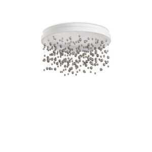 Кръгъл LED плафон Ideal Lux Armony PL D50 328492 с бяла метална основа и висящи стъклени сфери