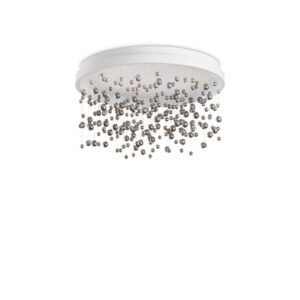 Кръгъл LED плафон Ideal Lux Armony PL D60 315805 с бяла метална основа и висящи стъклени сфери