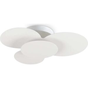 Бял LED плафон Ideal Lux Cloud PL D52 263519 с кръгли метални елементи, разположени на различни нива