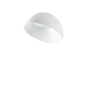 Бял LED плафон Ideal Lux Corolla-2 PL 297101 с куполообразно тяло Ø35 см и наклонен долен ръб