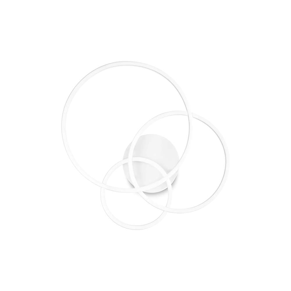 Плафон Ideal Lux Frame PL Cerchio 255019 - бяла метална рамка с опални дифузери