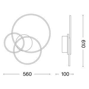Схема с размери на плафон Ideal Lux Frame PL Cerchio 341309