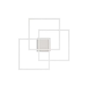 Плафон Ideal Lux Frame PL Quadrato 230702 - бяла метална рамка с опални дифузери