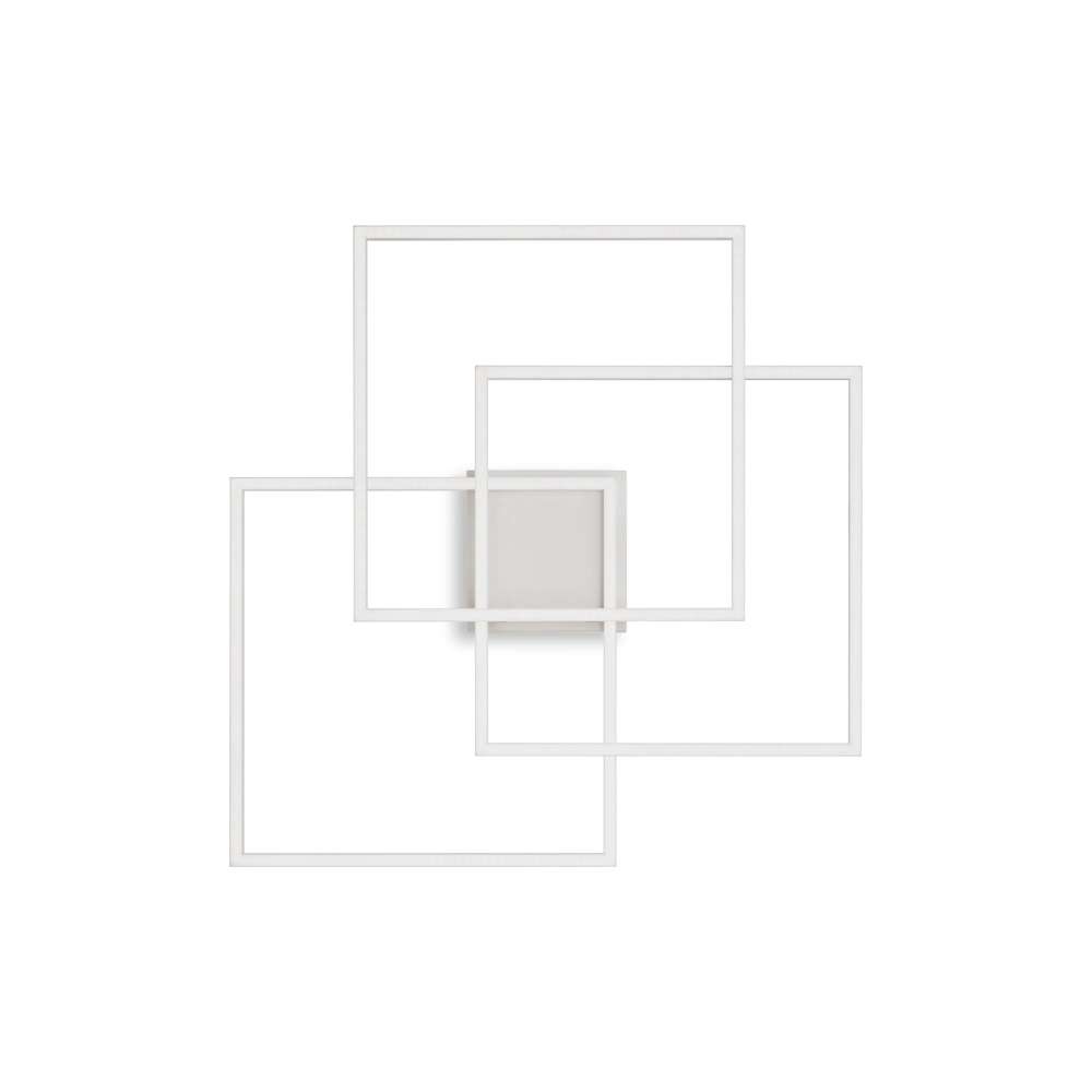 Плафон Ideal Lux Frame PL Quadrato 230702 - бяла метална рамка с опални дифузери