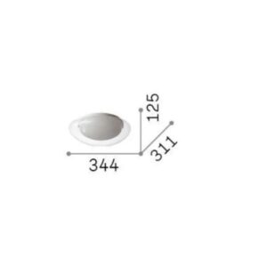 Размерна схема на Ideal Lux Squish 332406 - дължина 34,4 см, широчина 31,1 см и височина 12,5 см
