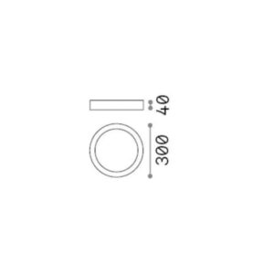 Размерна схема на Ideal Lux Universal 138619 - диаметър 30 см и височина 4 см