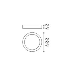 Размерна схема на Ideal Lux Universal 240367 - диаметър 40 см и височина 4 см