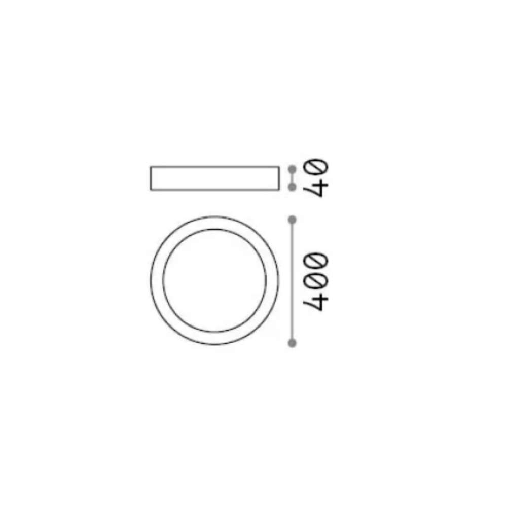 Размерна схема на Ideal Lux Universal 240367 - диаметър 40 см и височина 4 см