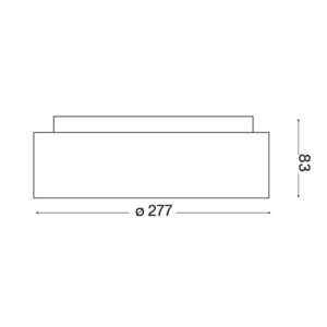 Схема с размери на Ideal Lux Ziggy PL D30 293769 с диаметър 27,7 см и височина 8,3 см