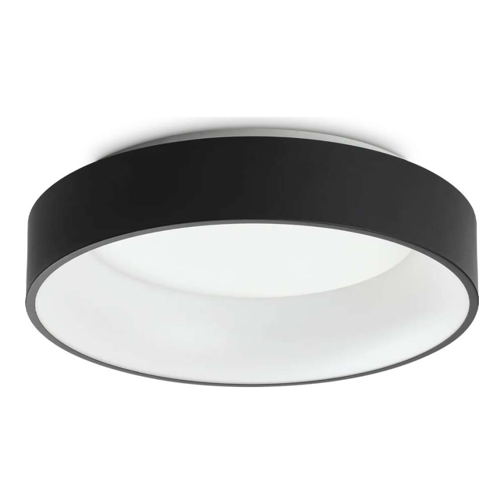 LED плафон Ideal Lux Ziggy PL D45 307206 30W 3000K Ø45 см черен - продуктова снимка