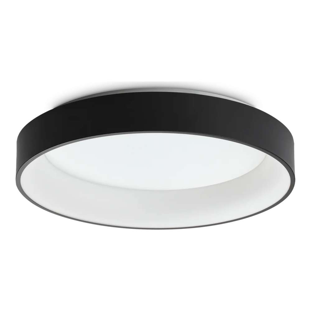 LED плафон Ideal Lux Ziggy PL D60 307213 43W 3000K Ø59.5 см черен - продуктова снимка