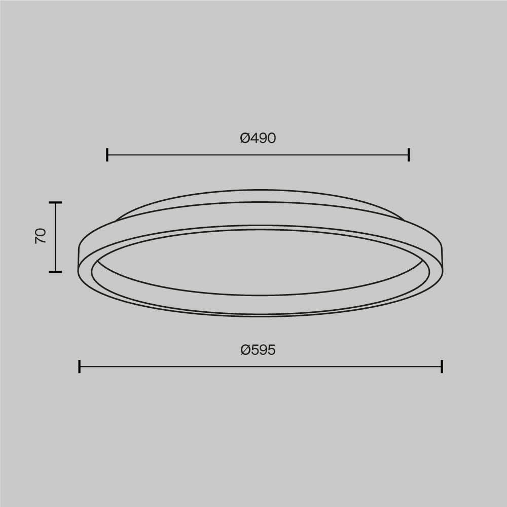 Размерна схема на Maytoni Orign MOD311CL-L40B3K с диаметър и обща височина