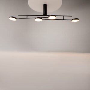 Maytoni Fad MOD070CL-L30B3K - черен полилей с четири светещи диска