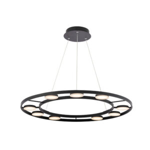 Maytoni Fad MOD070PL-L63B3K - кръгъл черен полилей с девет LED диска
