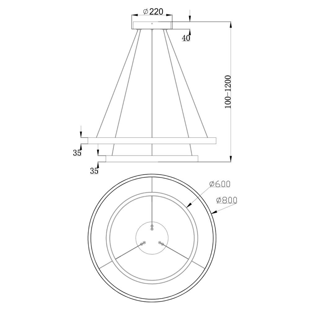 Maytoni Rim MOD058PL-L74B4K - схема с размери