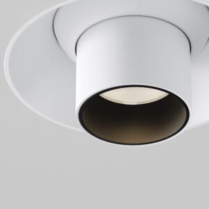 LED спот за вграждане Maytoni Focus T C140TRS-L200-7W3K-W, бял, детайл на оптиката и бялата вътрешна основа