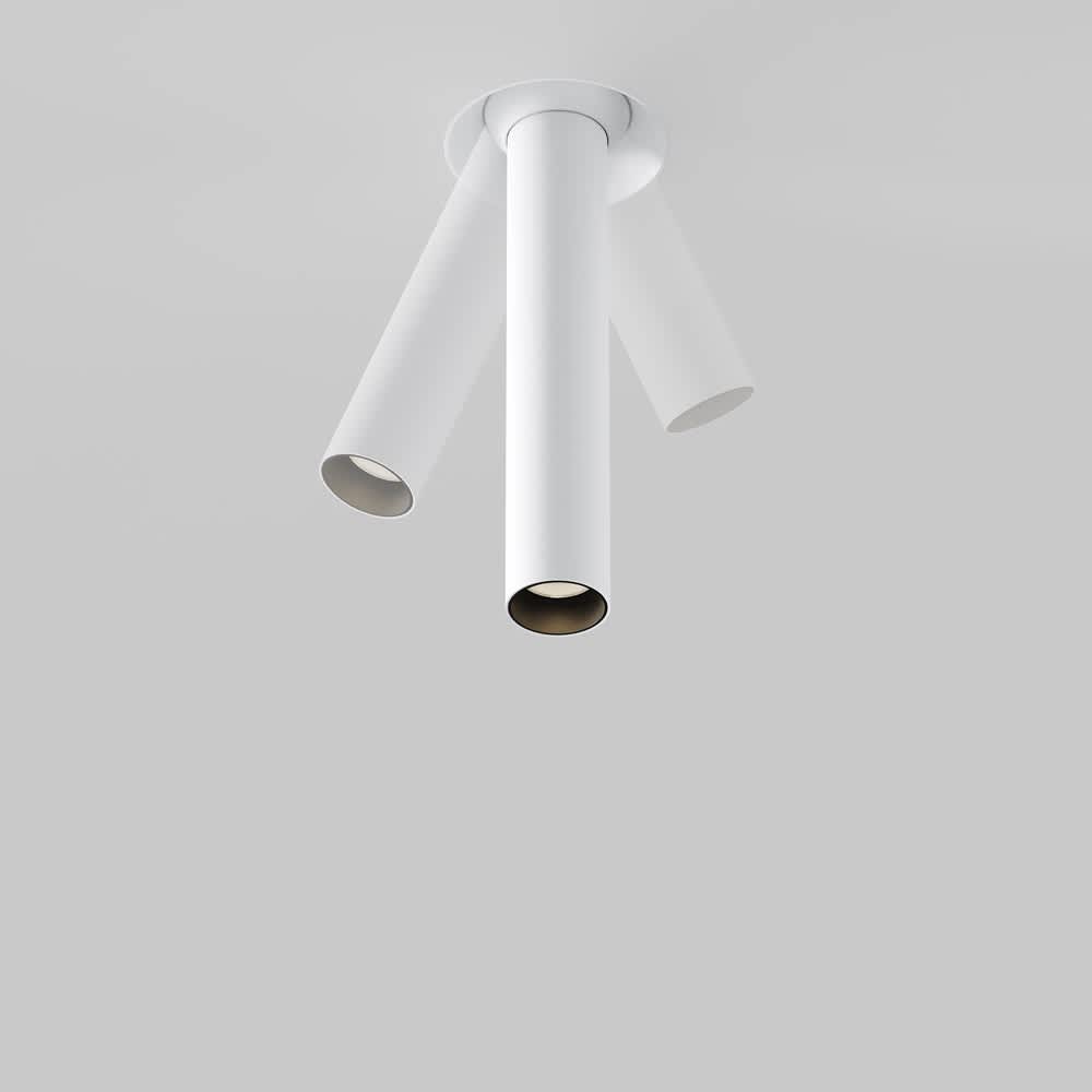 LED спот за вграждане Maytoni Focus T C140TRS-L200-7W3K-W, бял, изглед на насочването с наклон