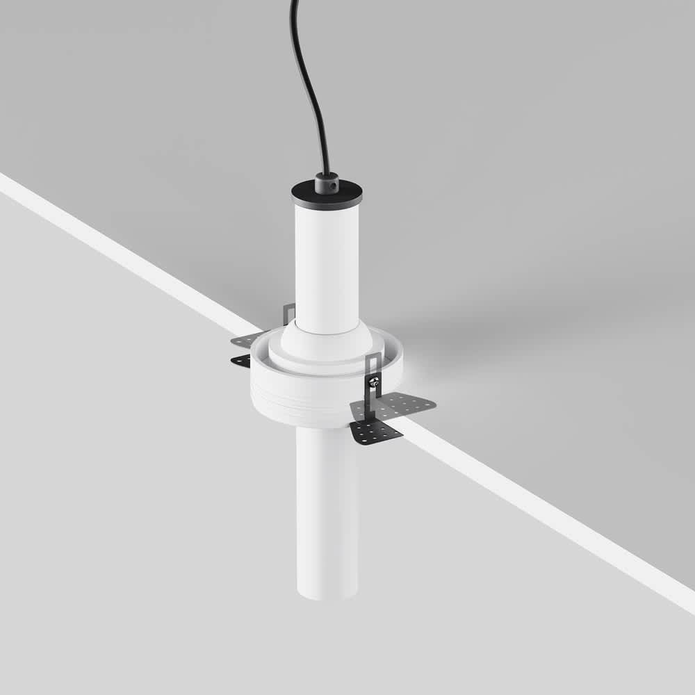 LED спот за вграждане Maytoni Focus T C140TRS-L200-7W3K-W, бял, детайл на монтажната основа за шпакловане