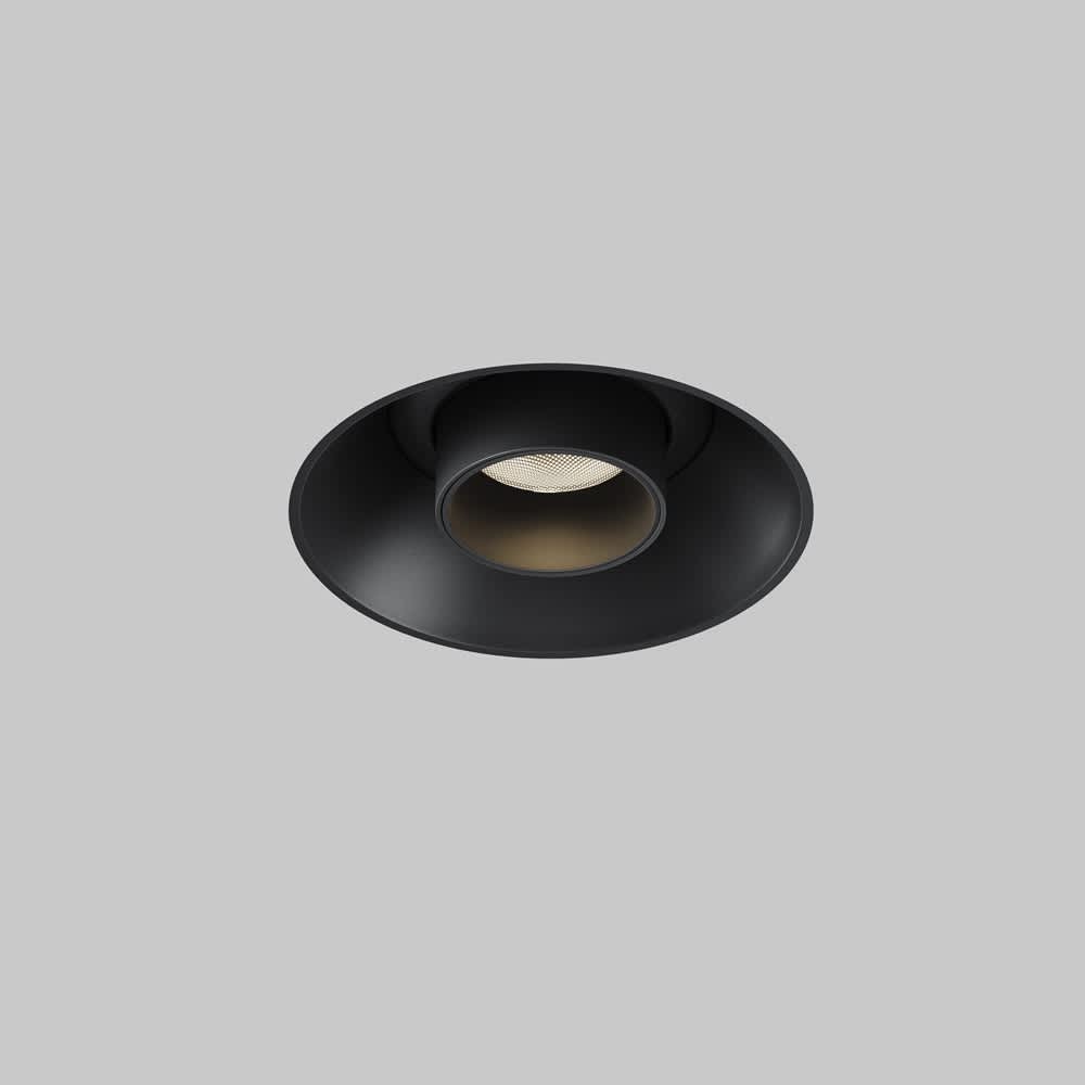 LED спот за вграждане Maytoni Focus T C140TRS-L300-7W3K-B, черен, изглед с прибран цилиндричен корпус
