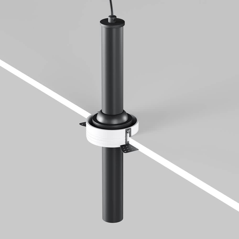 LED спот за вграждане Maytoni Focus T C140TRS-L300-7W3K-B, черен, детайл на монтажната основа и кабела