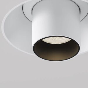 LED спот за вграждане Maytoni Focus T C140TRS-L300-7W3K-W, бял, детайл на оптиката и бялата вътрешна основа